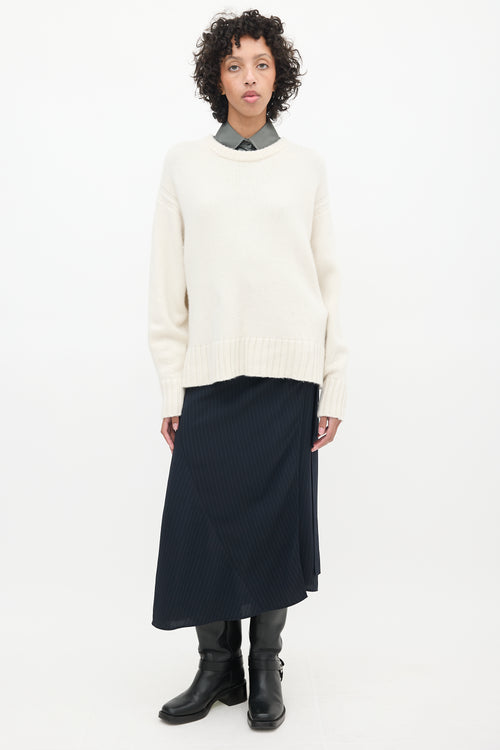 Guest In Residence Cream Cashmere Knit Sweater