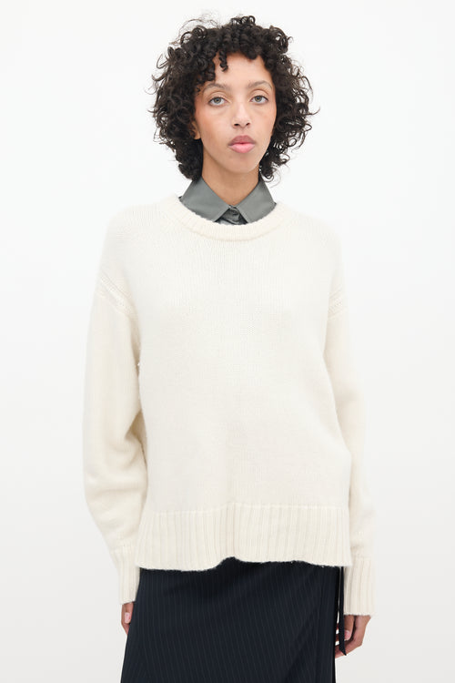 Guest In Residence Cream Cashmere Knit Sweater