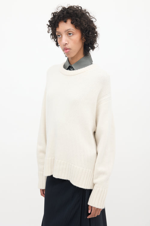 Guest In Residence Cream Cashmere Knit Sweater