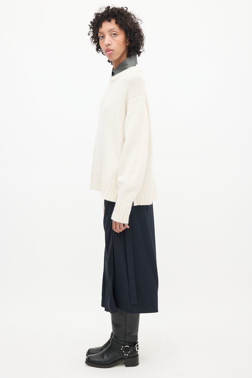 Guest In Residence Cream Cashmere Knit Sweater