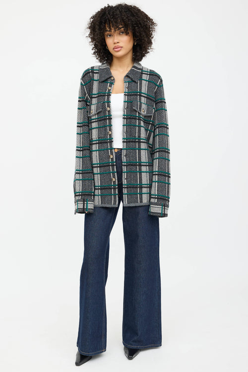 Guest In Residence Cashmere Knit Plaid Shirt