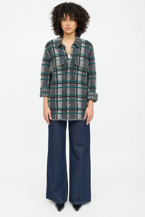 Guest In Residence Cashmere Knit Plaid Shirt