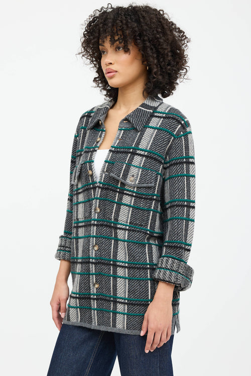 Guest In Residence Cashmere Knit Plaid Shirt
