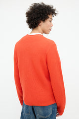Guest In Residence Orange Ribbed Knit Sweater