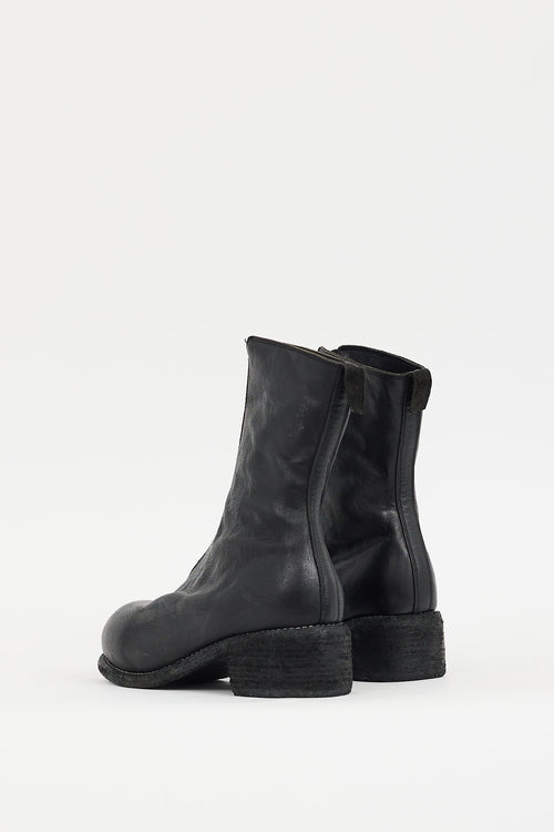 Guidi Black Leather PL1 Zip Boot