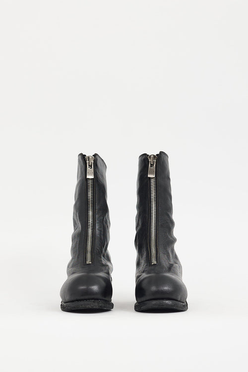 Guidi Black Leather PL1 Zip Boot