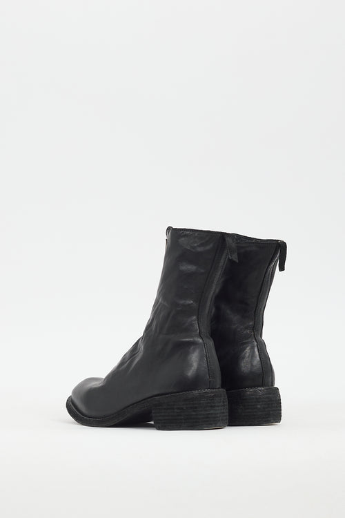 Guidi Black Leather PL2 Zip Boot