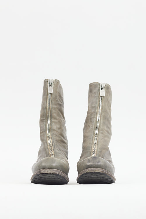 Guidi Grey Leather PL2 Front Zip Boot