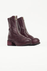Guidi Purple Leather PL2 Front Zip Boot