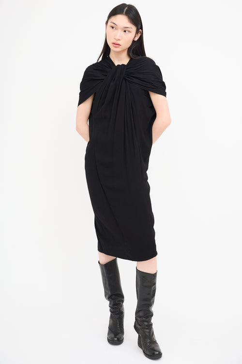 Haider Ackermann Black Draped Halter Dress