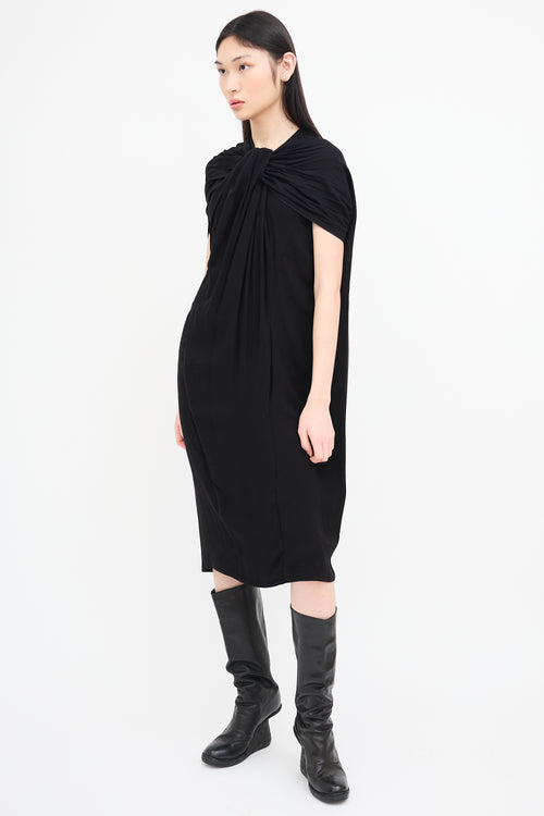 Haider Ackermann Black Draped Halter Dress