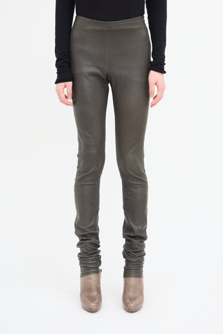 Haider Ackermann Dark Grey Leather Legging