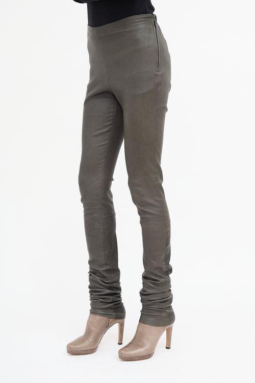 Haider Ackermann Dark Grey Leather Legging