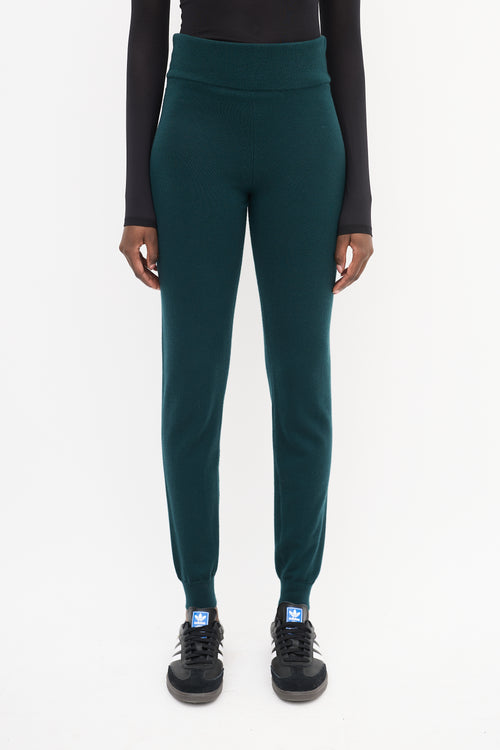 Haider Ackermann Green Cashmere Knit Pant