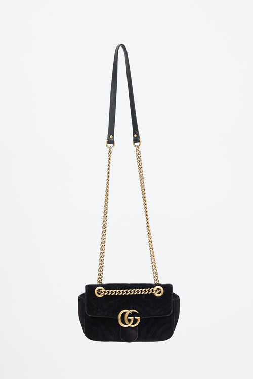 Gucci Velvet Small Marmont GG Bag