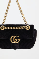 Gucci Velvet Small Marmont GG Bag