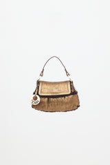 Fendi Metallic Shearling Mini Chef Bag