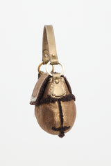 Fendi Metallic Shearling Mini Chef Bag
