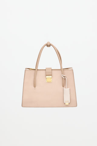Miu Miu Leather Madras Tote Bag
