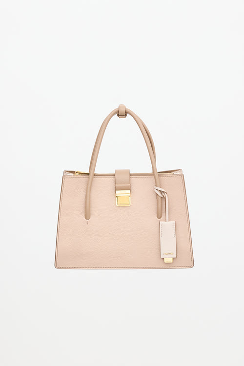 Miu Miu Leather Madras Tote Bag