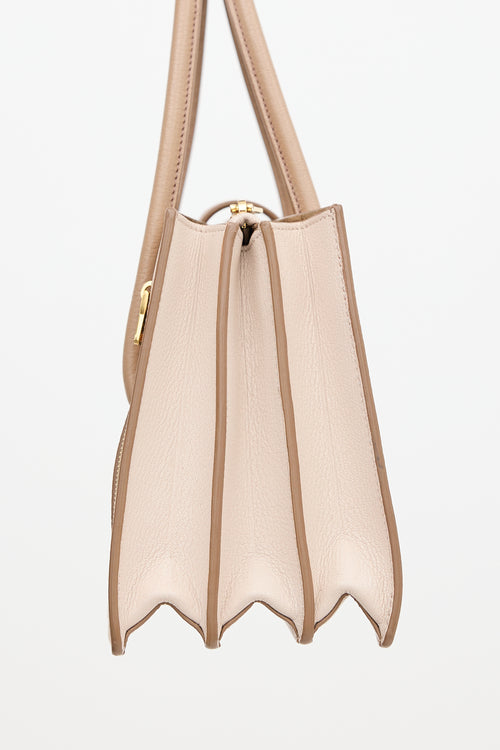 Miu Miu Leather Madras Tote Bag