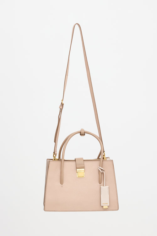 Miu Miu Leather Madras Tote Bag