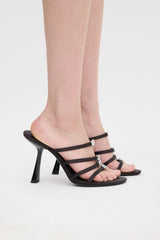 Alexander Wang Satin Crystal Logo Sandal