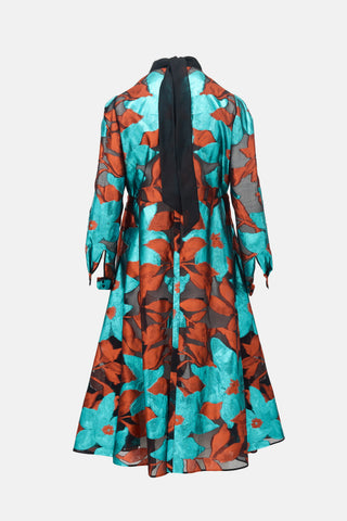 Delpozo Metallic Jacquard Sheer Top