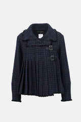 Chanel Wool Tweed Pleated Jacket
