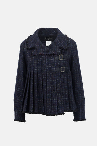 Chanel Wool Tweed Pleated Jacket