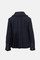 Chanel Wool Tweed Pleated Jacket