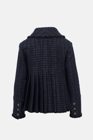 Chanel Wool Tweed Pleated Jacket