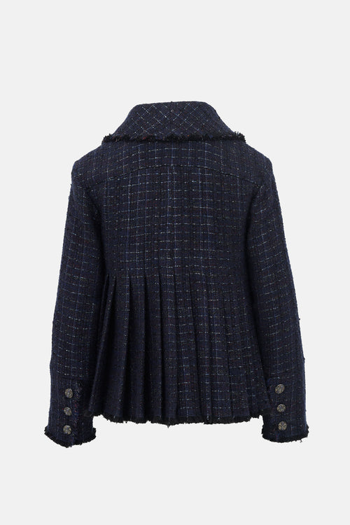 Chanel Wool Tweed Pleated Jacket