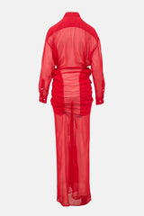 Y/Project Crinkled Sheer Shirt Dress