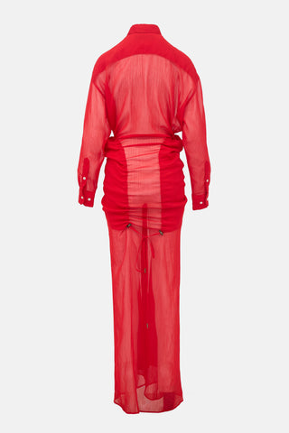 Y/Project Crinkled Sheer Shirt Dress