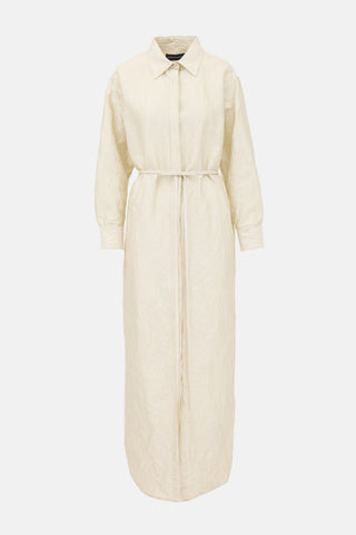 Brandon Maxwell Crinkled Twill Shirt Dress