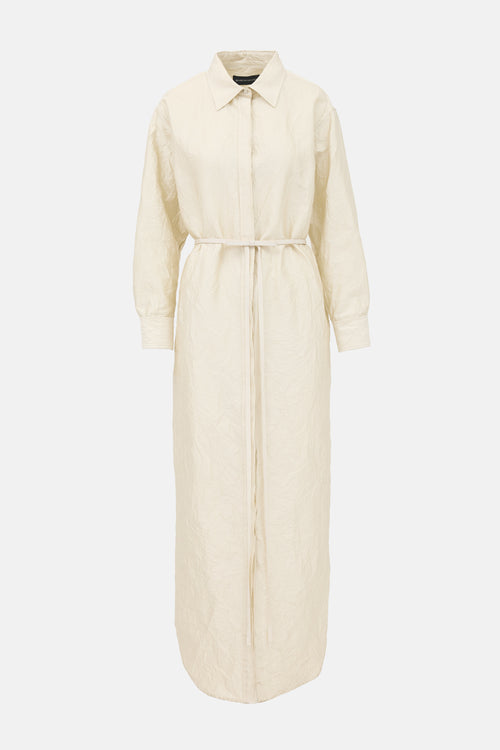 Brandon Maxwell Crinkled Twill Shirt Dress