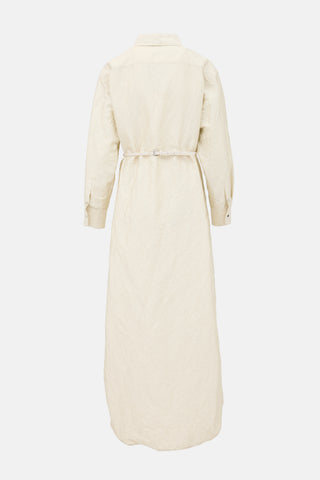 Brandon Maxwell Crinkled Twill Shirt Dress