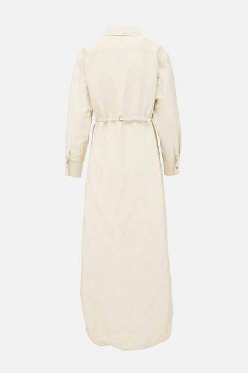 Brandon Maxwell Crinkled Twill Shirt Dress