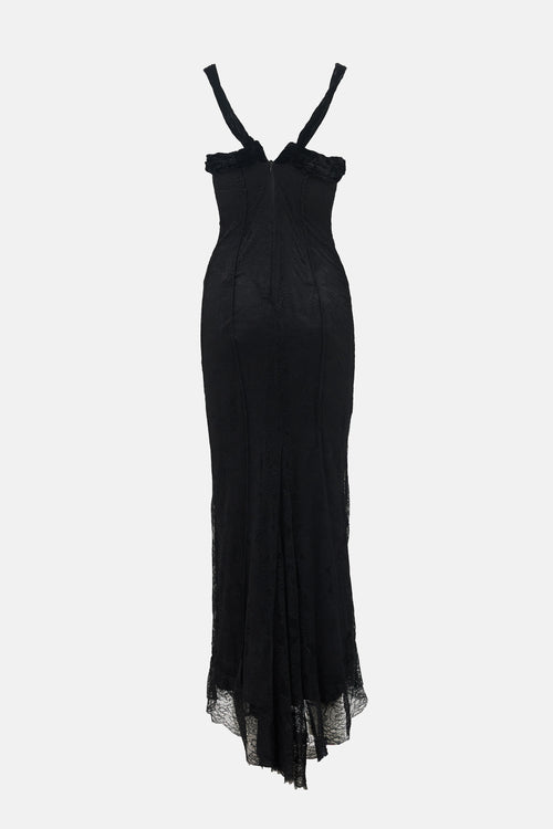 Dolce & Gabbana Lace & Velvet Maxi Dress