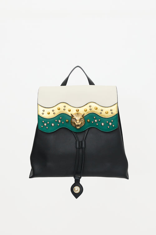 Gucci Leather Embellished Malin Backpack