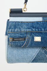 Dolce & Gabbana Denim Patchwork Small Sicily Bag