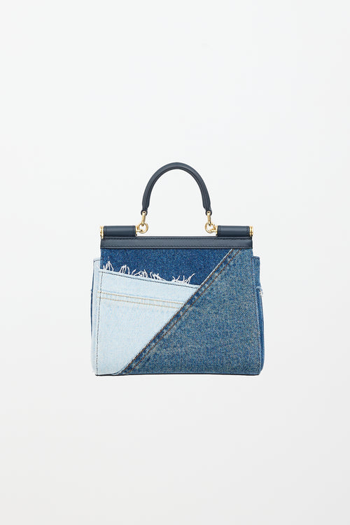 Dolce & Gabbana Denim Patchwork Small Sicily Bag