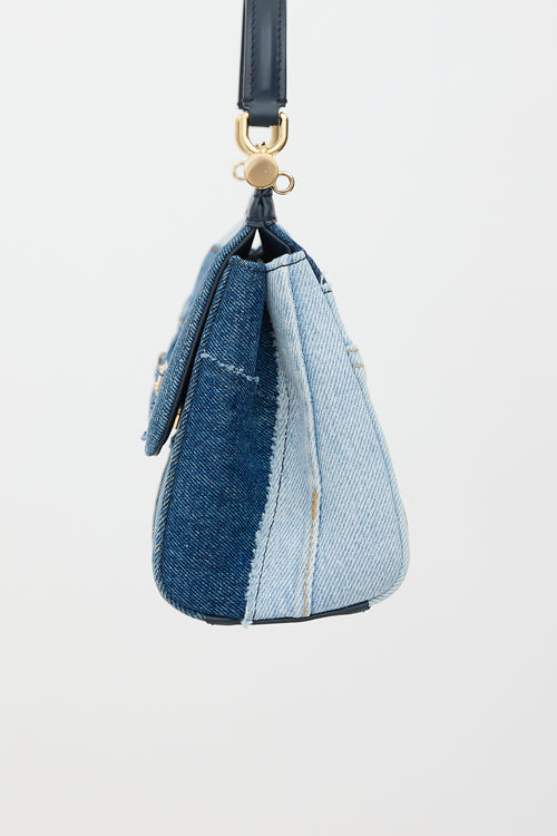 Dolce & Gabbana Denim Patchwork Small Sicily Bag