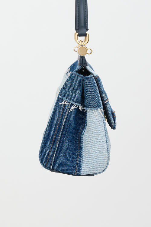 Dolce & Gabbana Denim Patchwork Small Sicily Bag