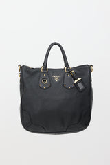 Prada Vitello Daino Logo Bag