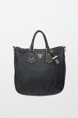 Prada Vitello Daino Logo Bag