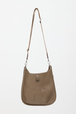 Hermès 2012 Etoupe Clemence Evelyne III PM Bag