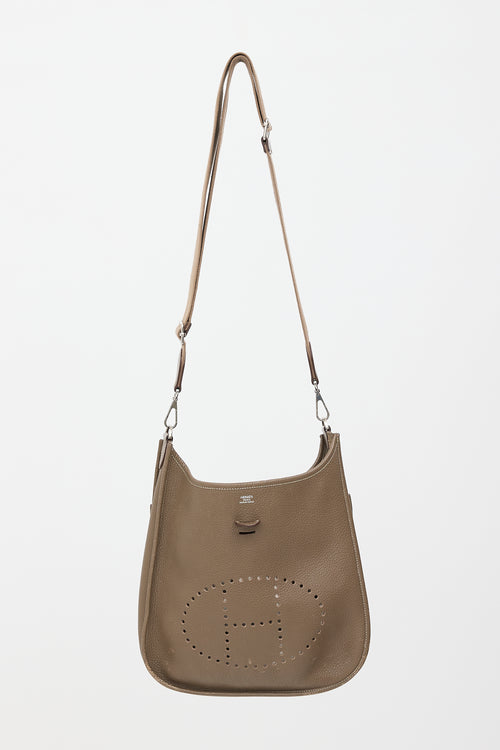 Hermès 2012 Etoupe Clemence Evelyne III PM Bag
