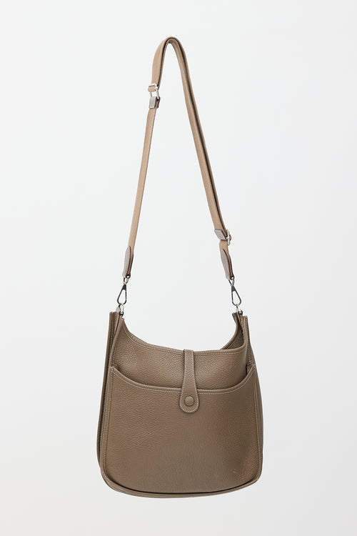 Hermès 2012 Etoupe Clemence Evelyne III PM Bag